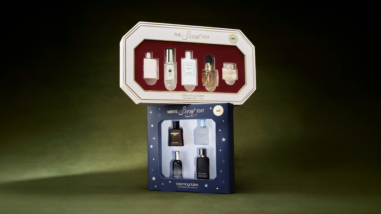 Beauty gifts presented in Bloomingdale’s holiday campaign