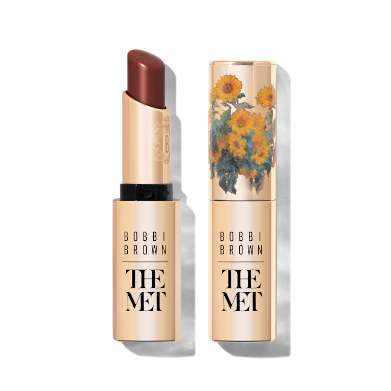 Bobbi Brown x The Met tinted lip balm with Monet sunflower artwork on the case