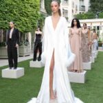 Model in white at L’AGENCE’s Spring/Summer2027 presentation