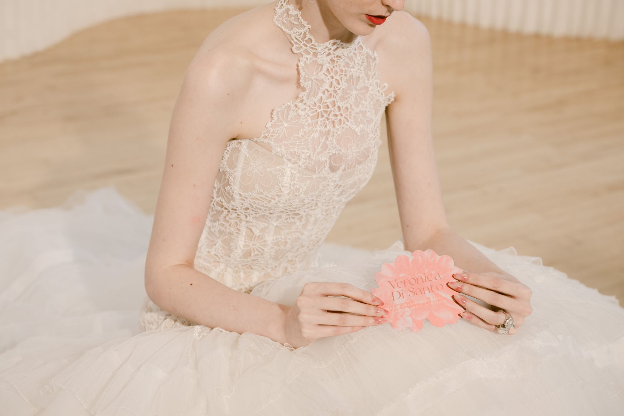 Embellished bridal bodice and hand detail