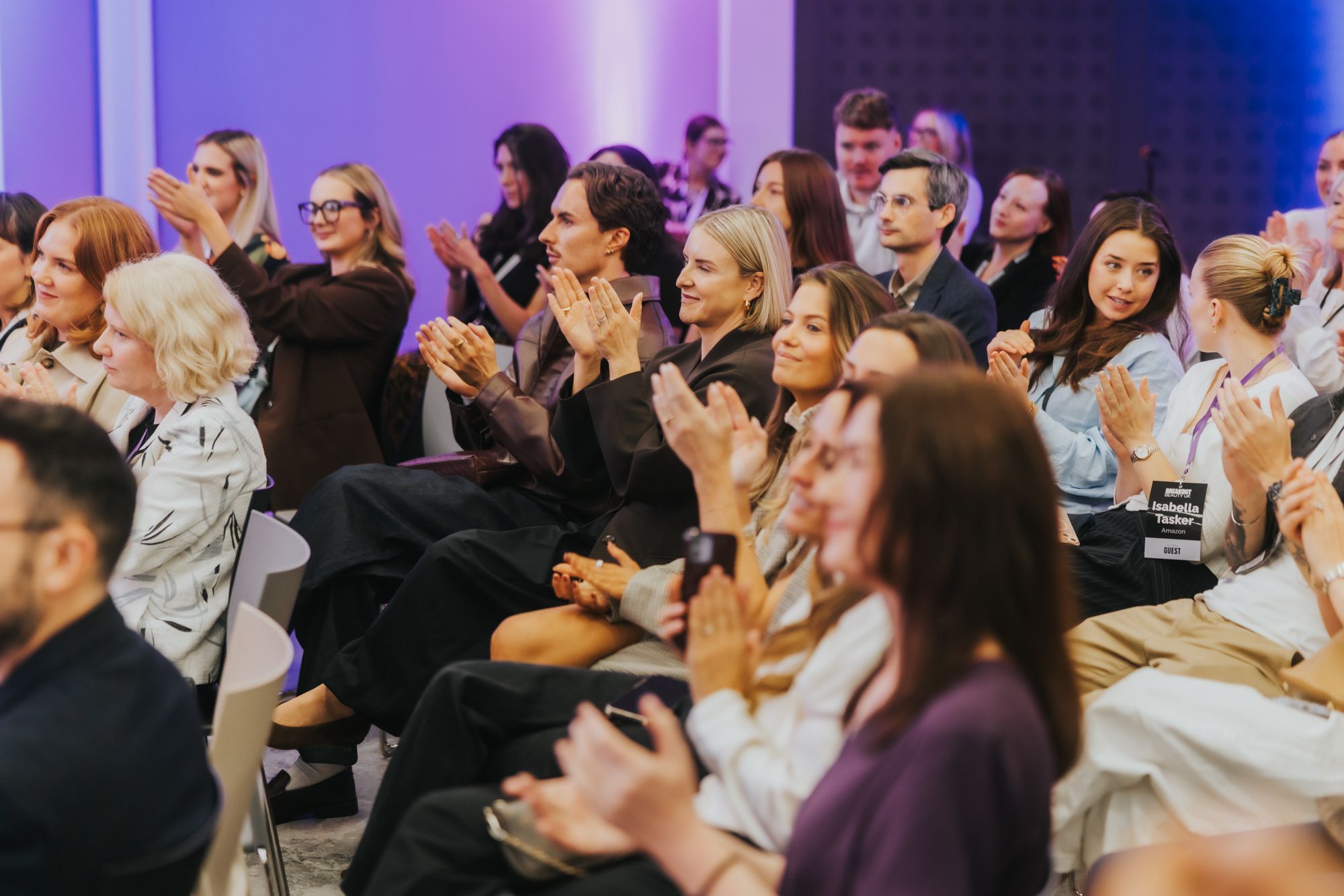 Audience applauds at the Boots BREAKOUT Beauty UK awards event