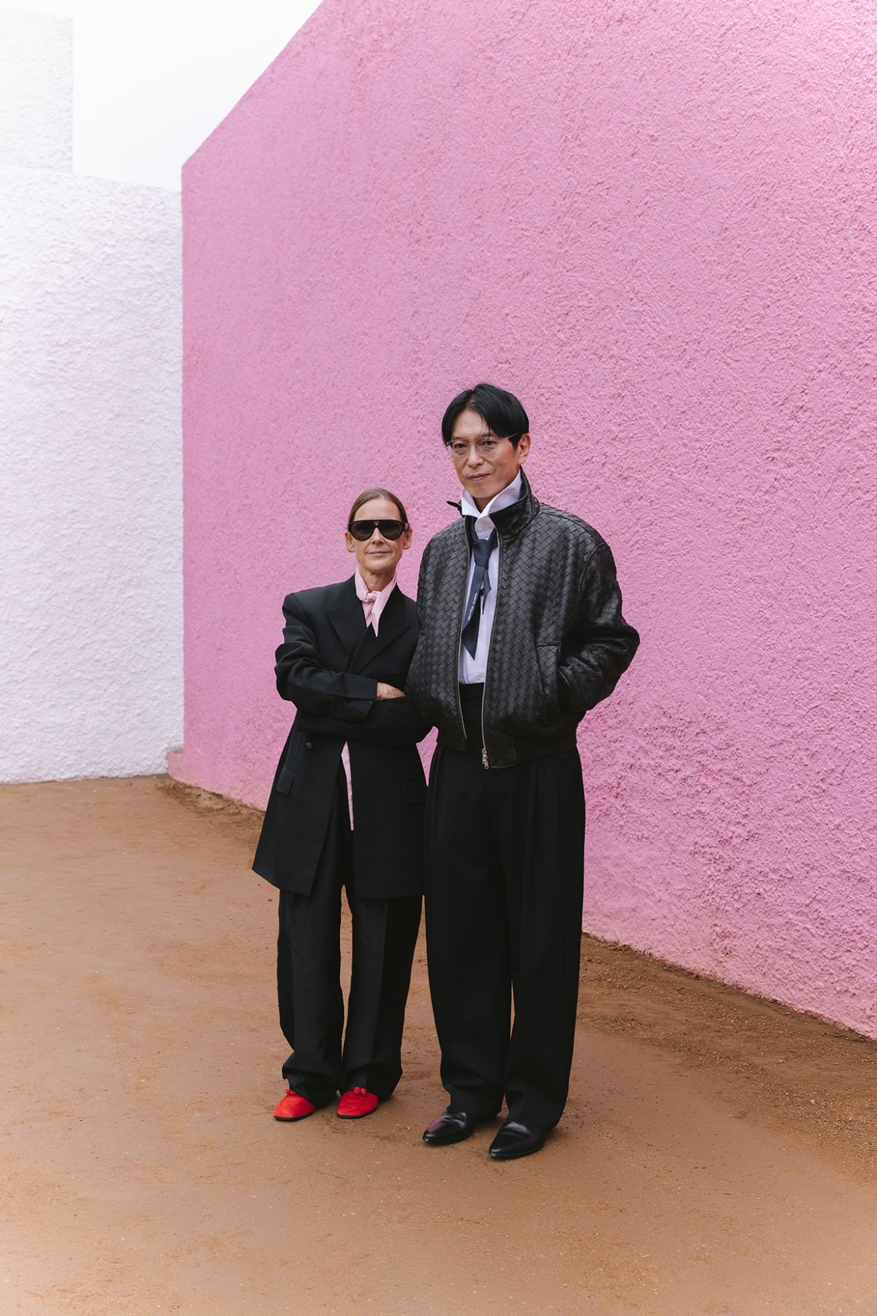 Two guests at Bottega Veneta’s architecture-prize gathering