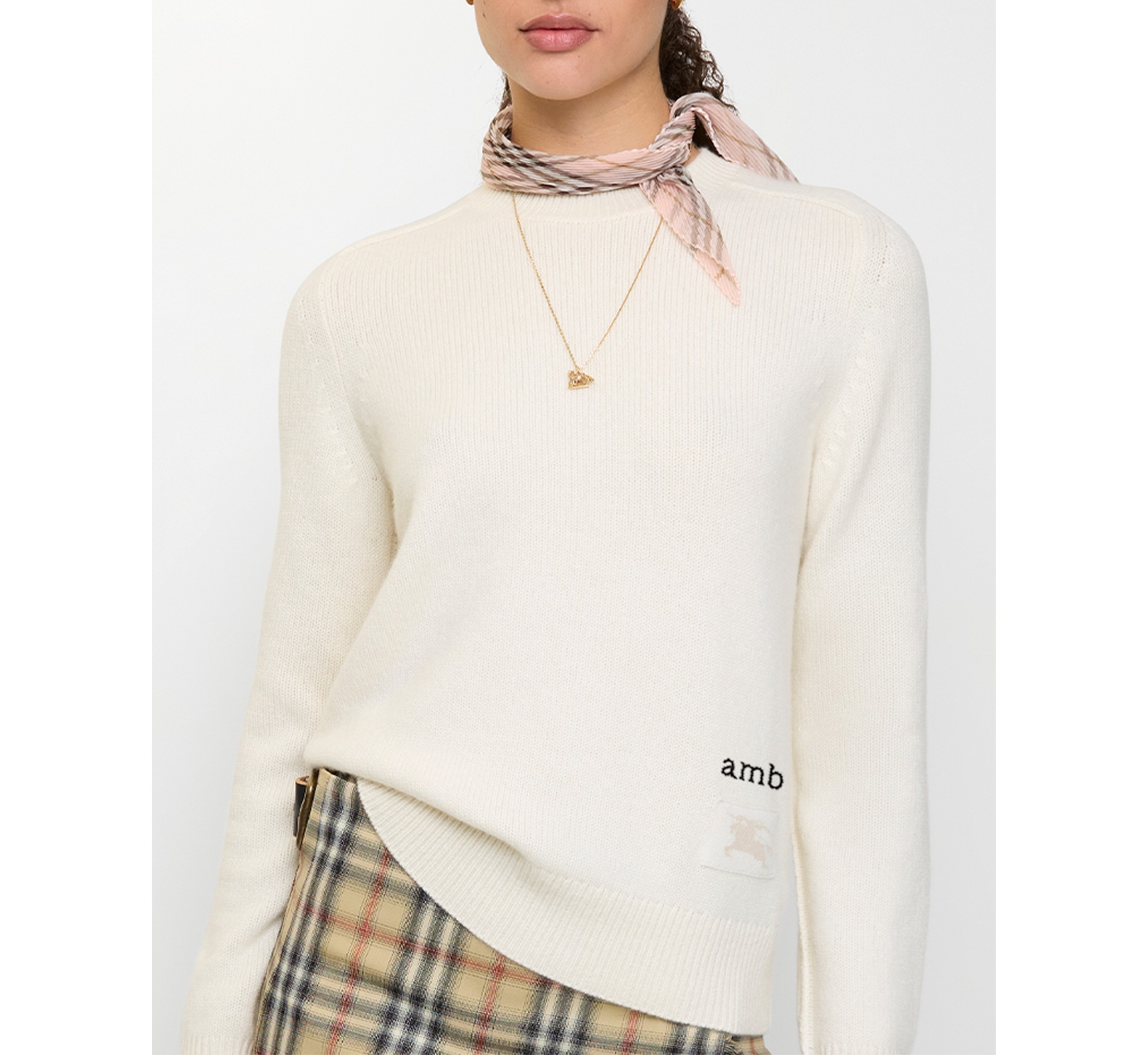 Personalized Burberry knitwear with embroidered initials