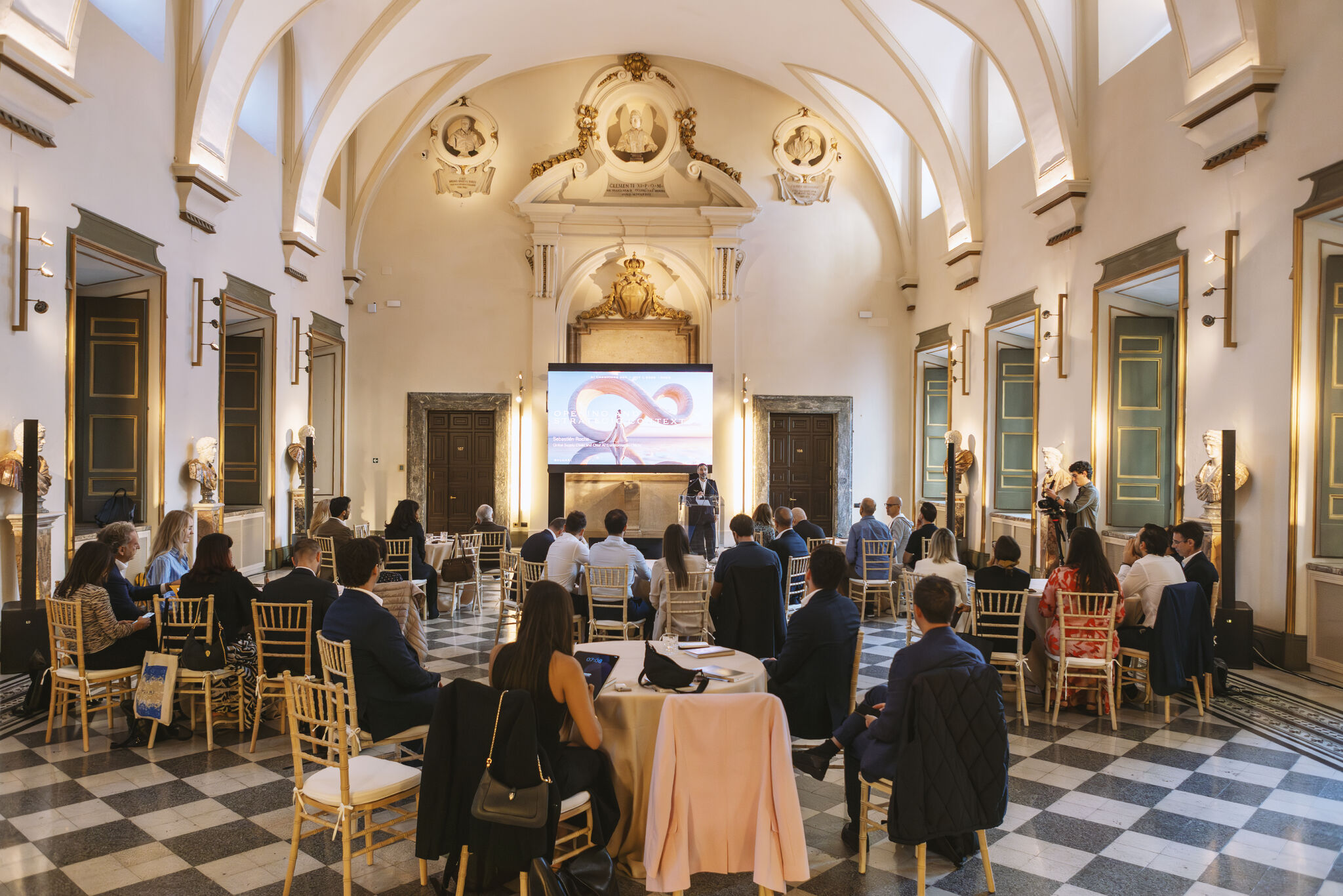 Participants seated at the Bvlgari AI learning event