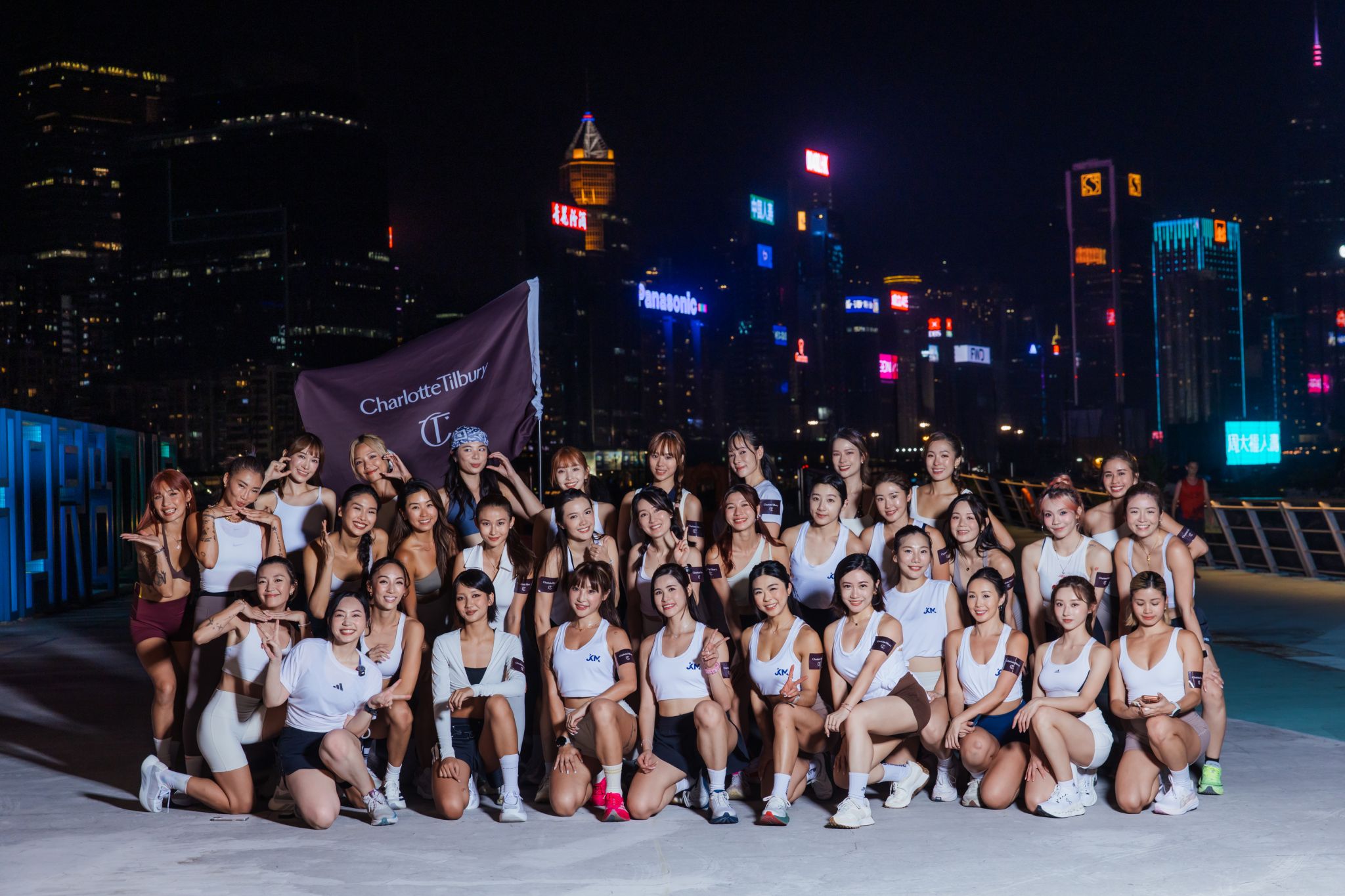 Participants gathered at the Hong Kong harbourfront fitness activation