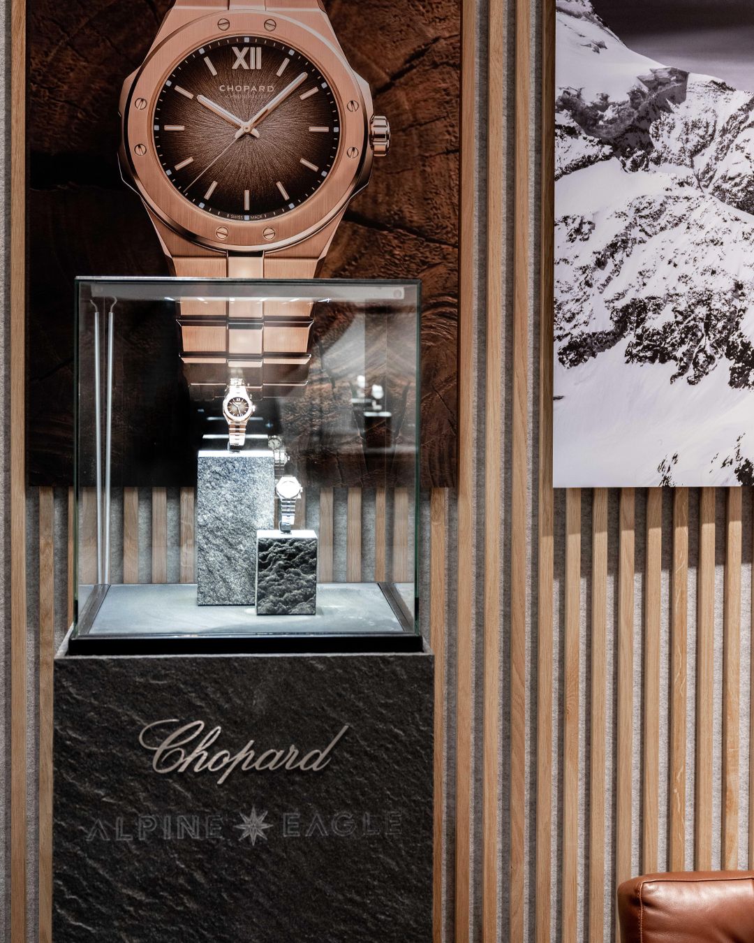 Watch presentation inside Chopard's Geneva pop-up