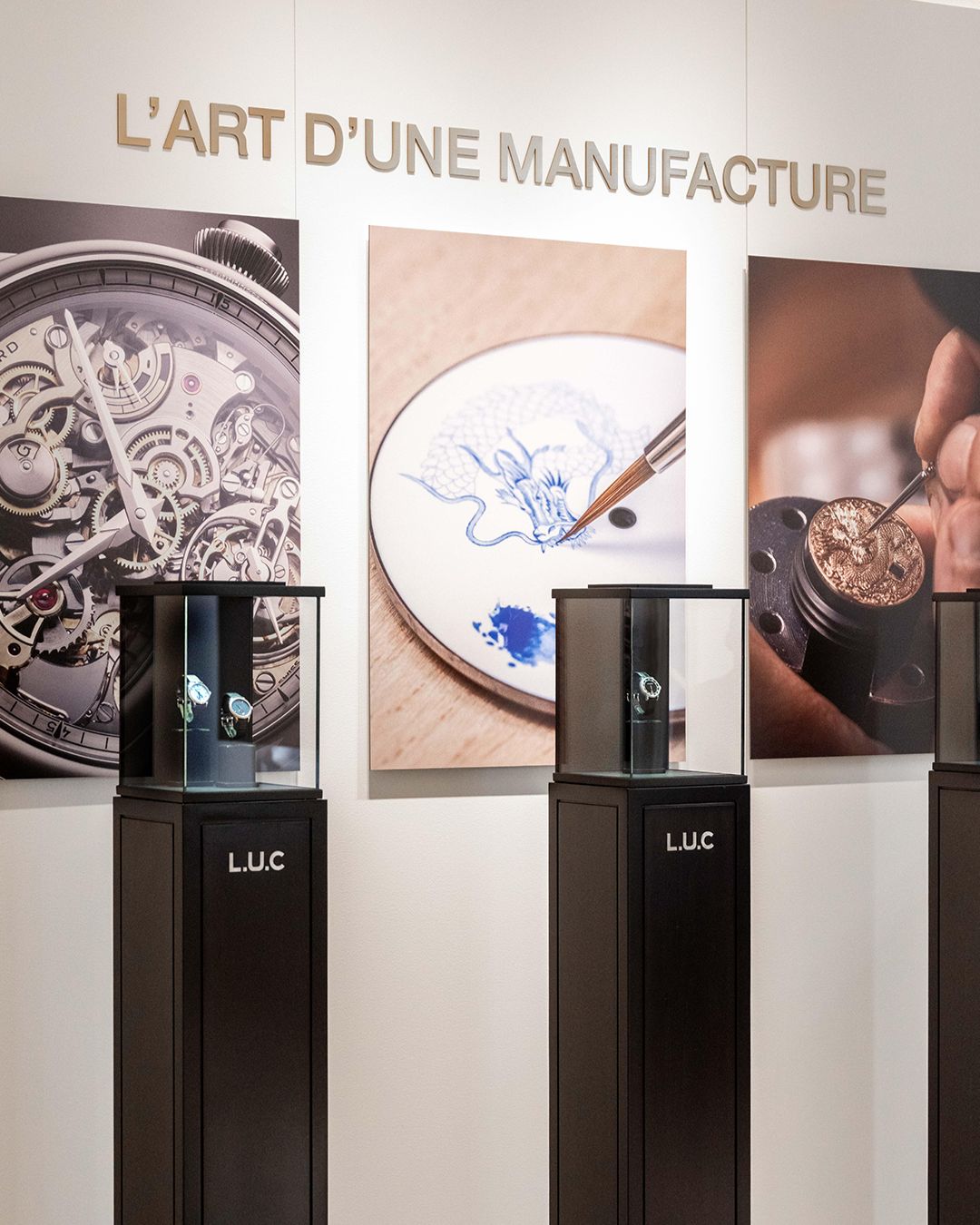 L.U.C watches displayed at Chopard's L’Art d’une Manufacture pop-up