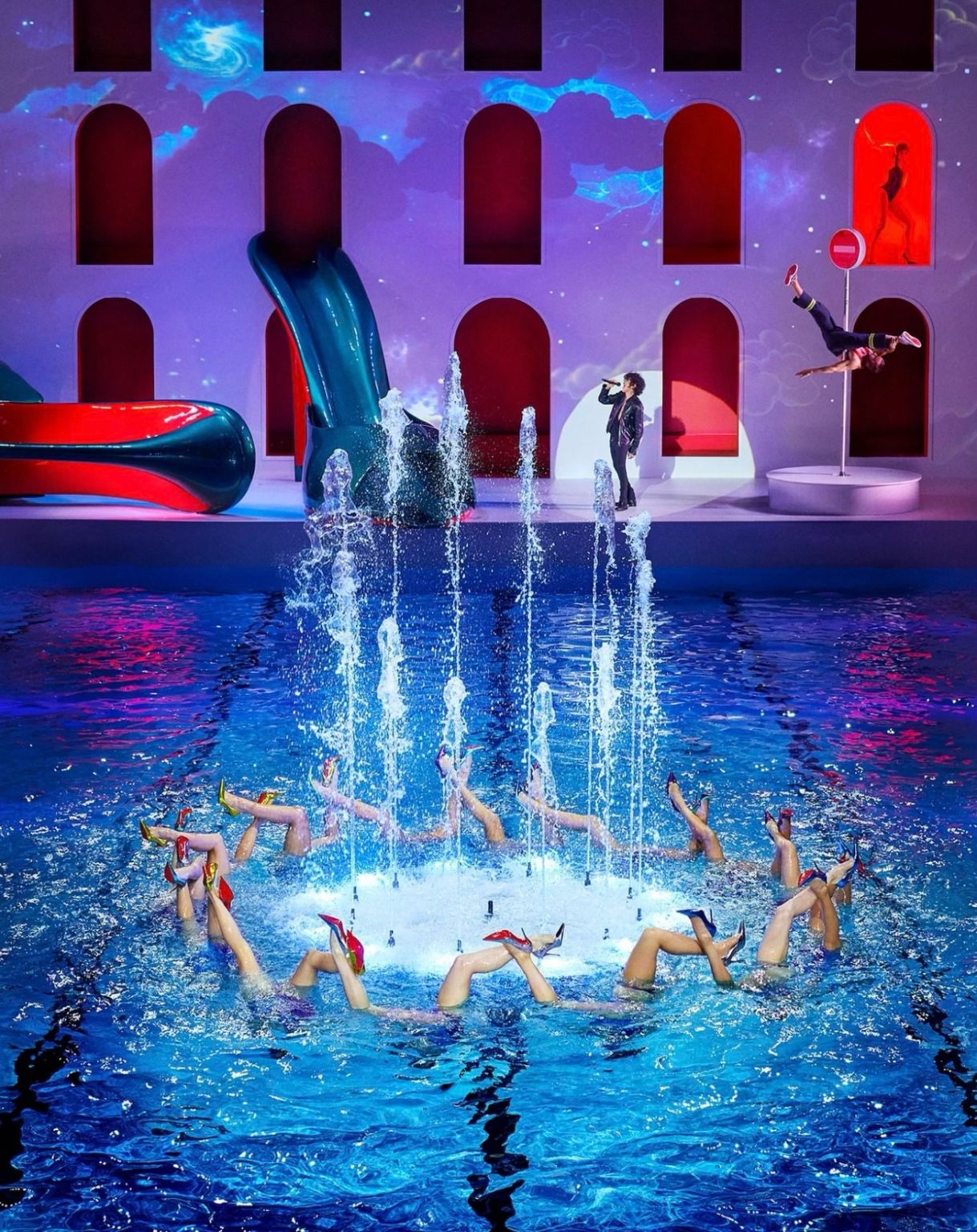 Archival 2024 Christian Louboutin performance at Piscine Molitor