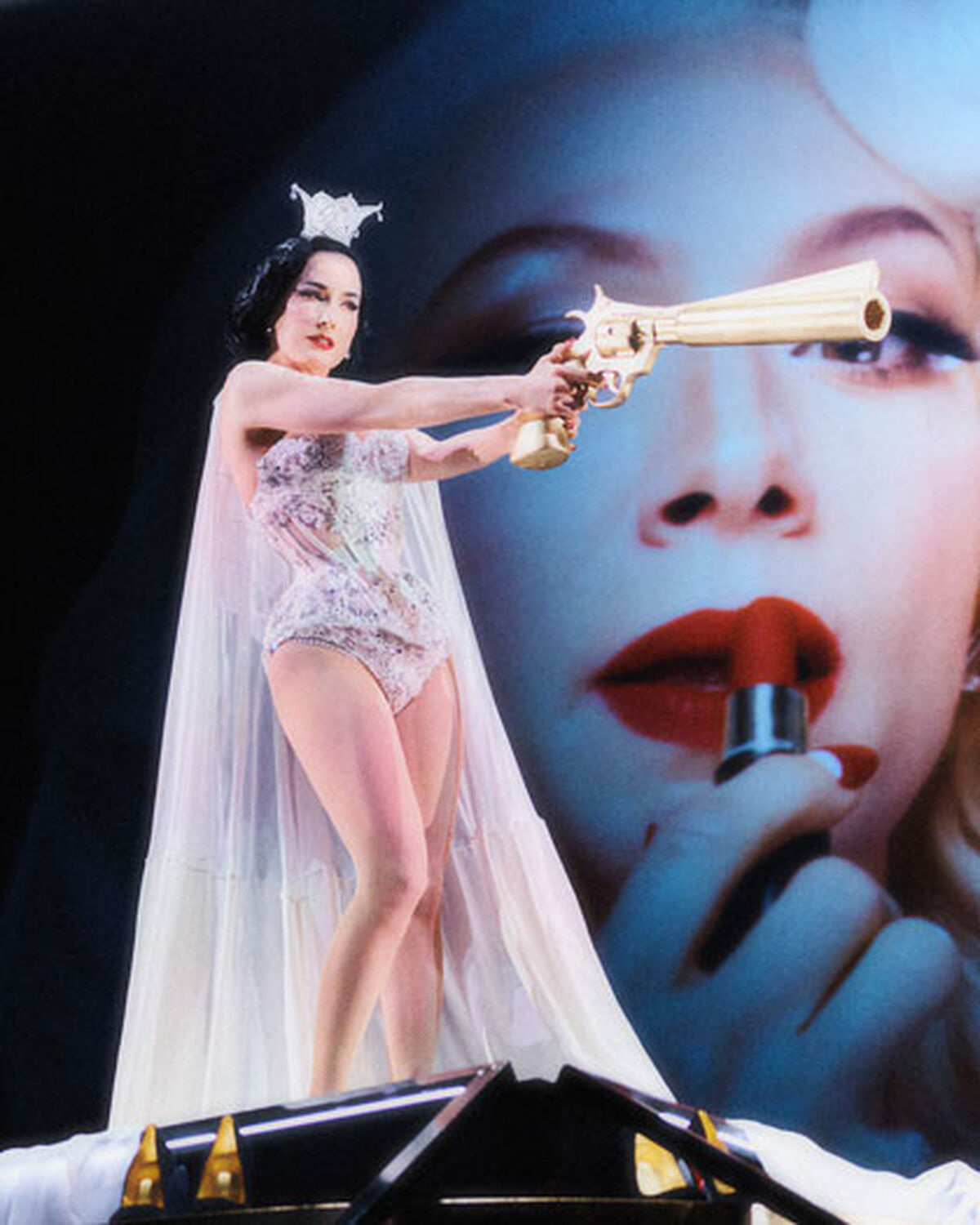 Dita Von Teese performing in Christian Louboutin's Eternal Youth Spring Summer 2027 show