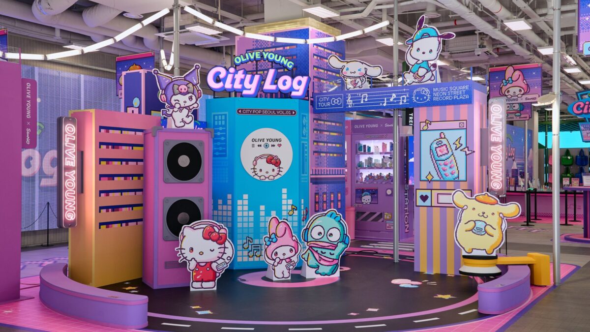 Olive Young City Log pop-up featuring Sanrio characters at Olive Young N Seongsu