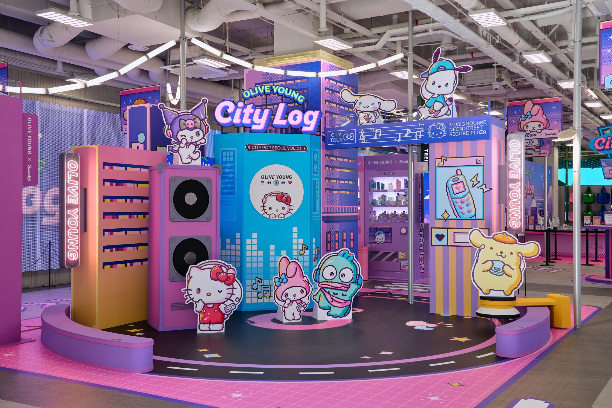Olive Young City Log pop-up featuring Sanrio characters at Olive Young N Seongsu