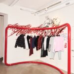 Cold Culture clothing rail and mural inside its Paris Le Marais store