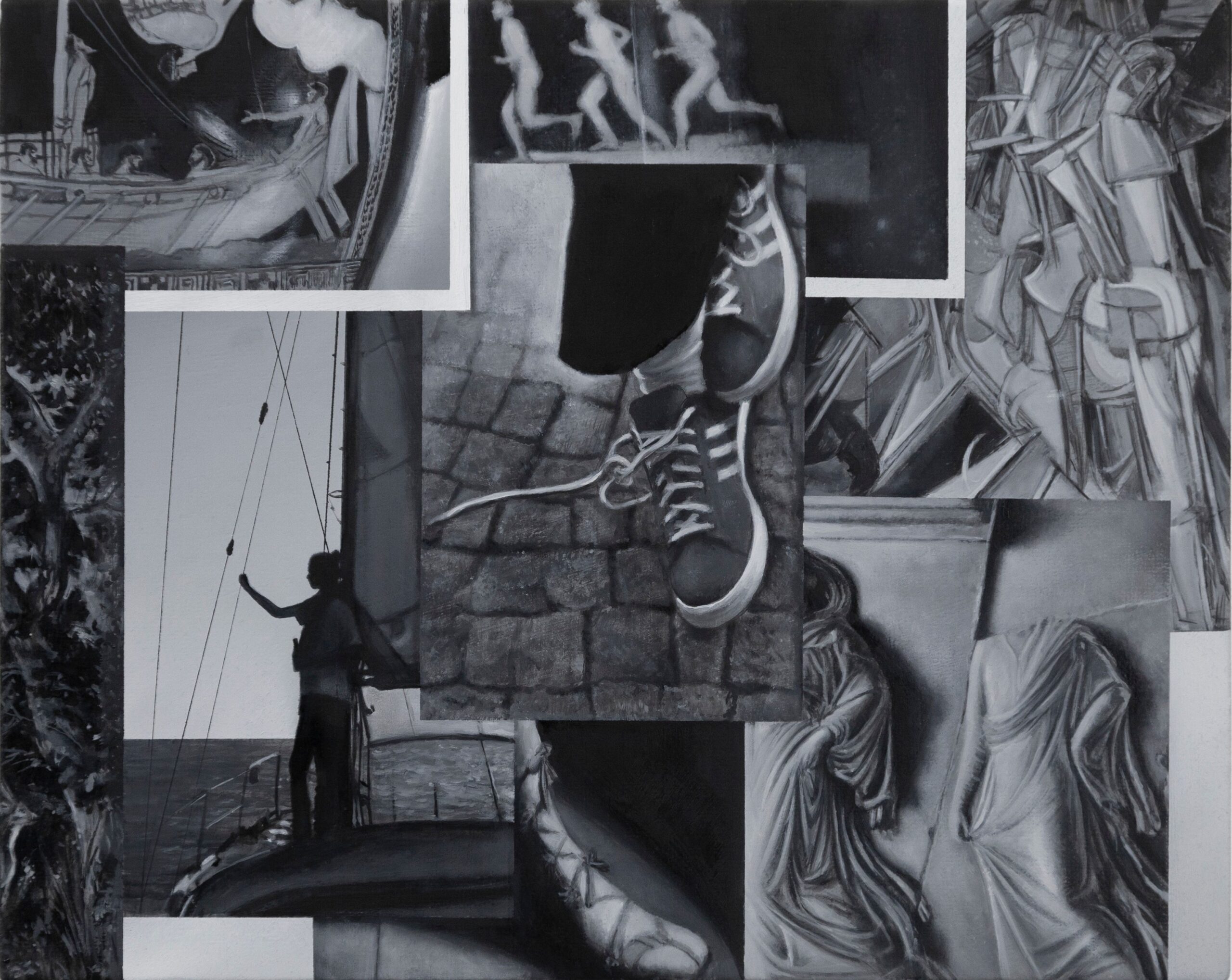Black-and-white image composition by Alain Urrutia for ABIAPUNTUA.