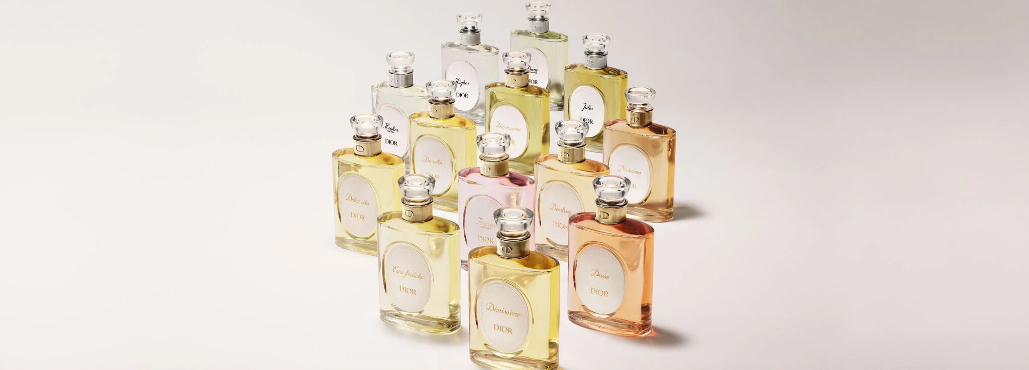 Dioriginals fragrance bottles arranged together in Dior's 2026 collection image