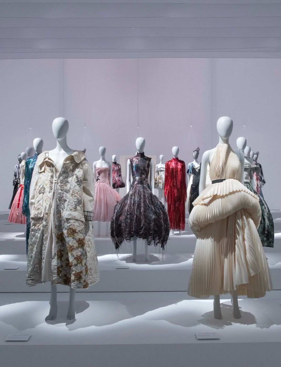 ERDEM dresses displayed on mannequins in the M7 exhibition