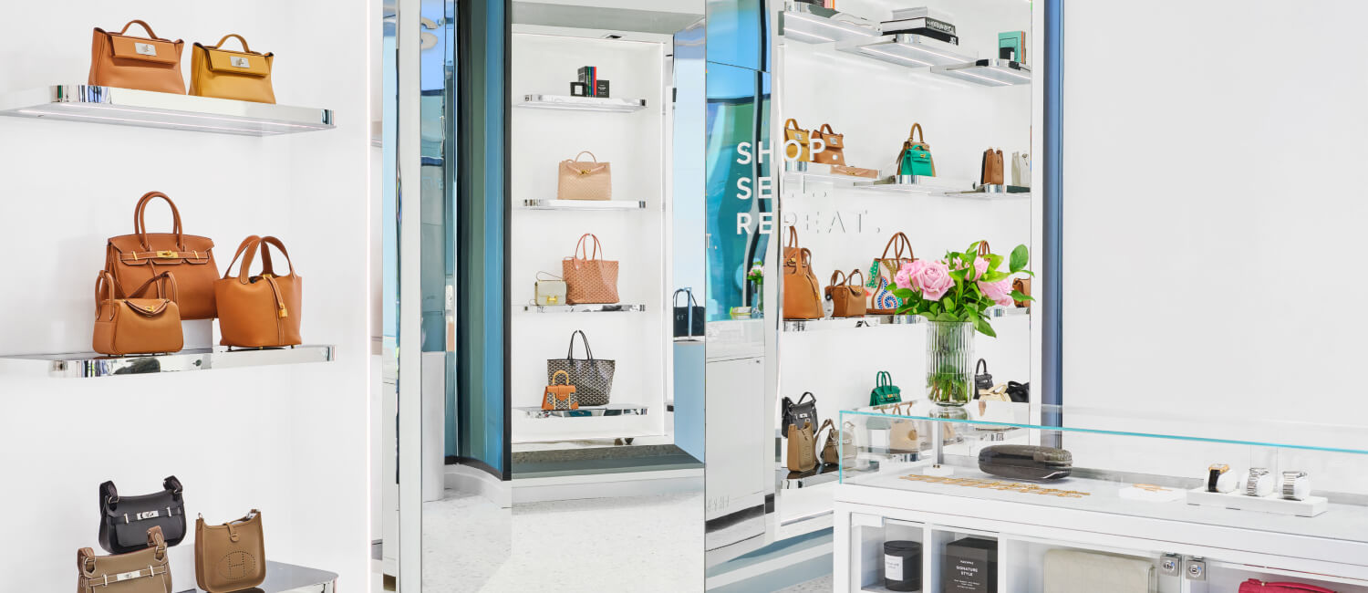 Interior of FASHIONPHILE Fashion Island location