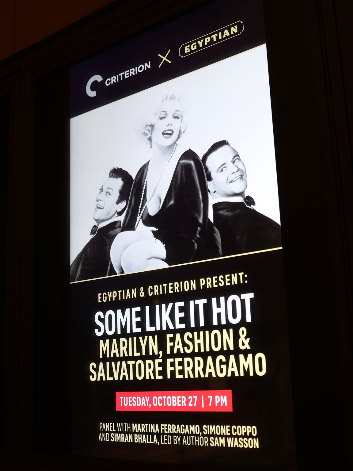 Poster for the Egyptian Theatre and Criterion Some Like It Hot event