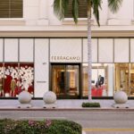 Ferragamo boutique exterior on Rodeo Drive with Holiday 2026 window presentation