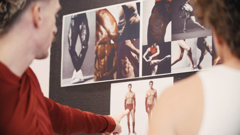Ferrari fashion design team reviews Roberto Bolle ballet costume reference images