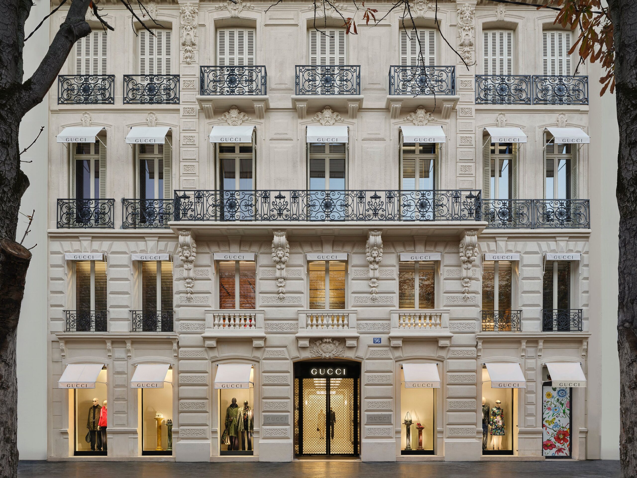 Gucci flagship façade at 56 Avenue Montaigne in Paris