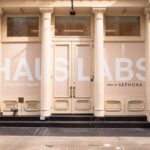 Haus Labs and Sephora branding across the pop-up’s street-facing facade