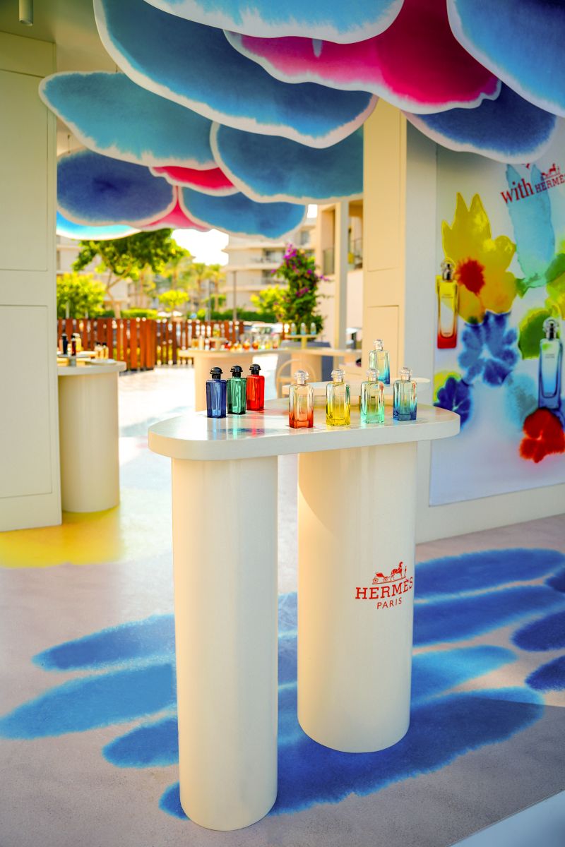 Hermès fragrance display at the Marassi summer podium