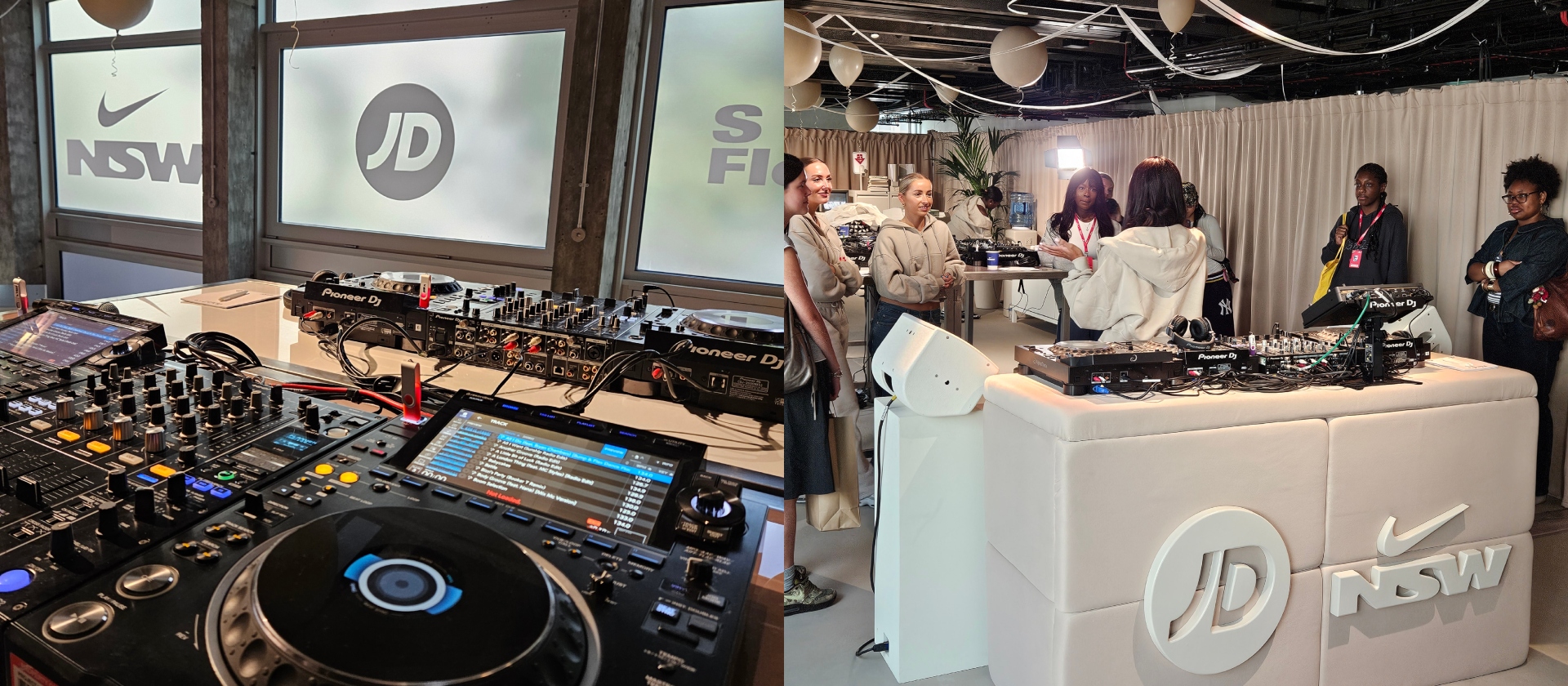 JD and Nike Studio Fleece event collage