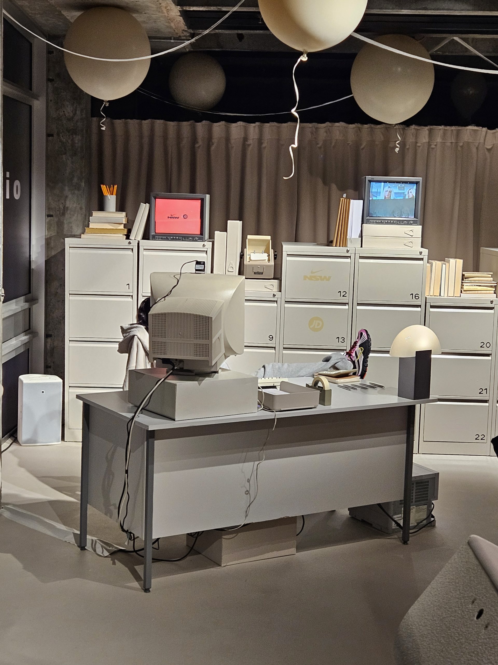 Retro office installation at the JD and Nike event