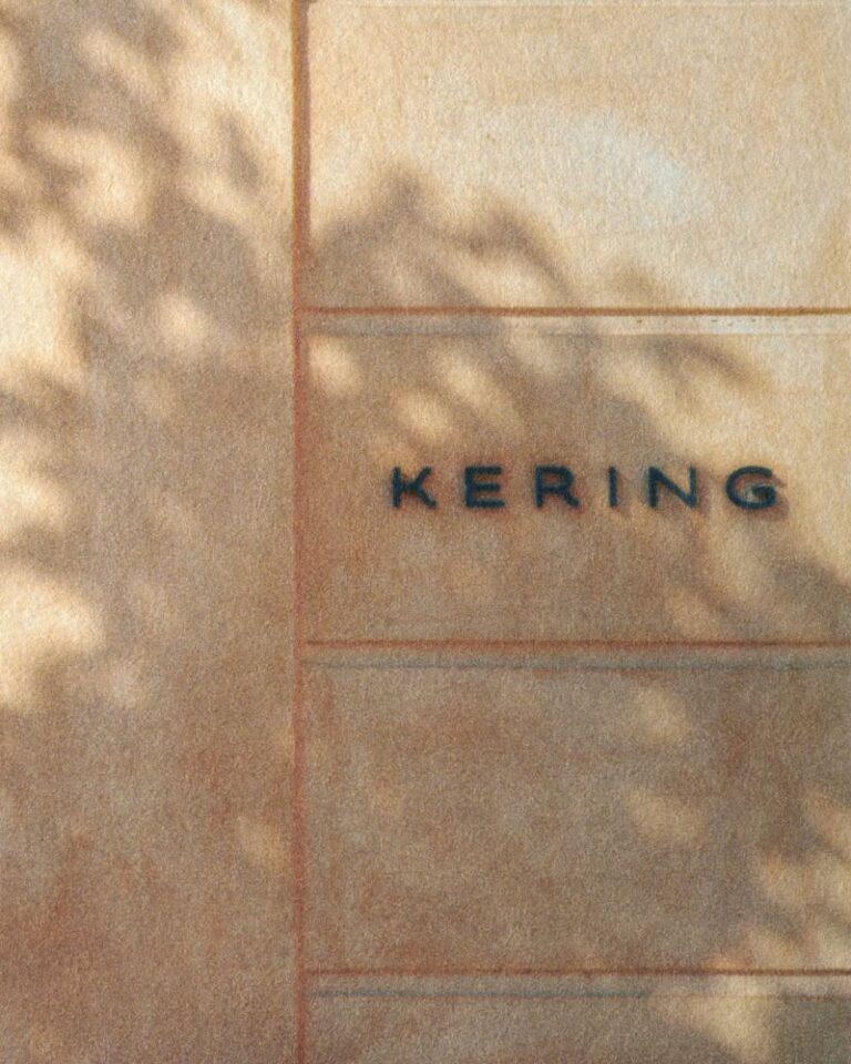 Kering signage in the company's model-protection charter announcement