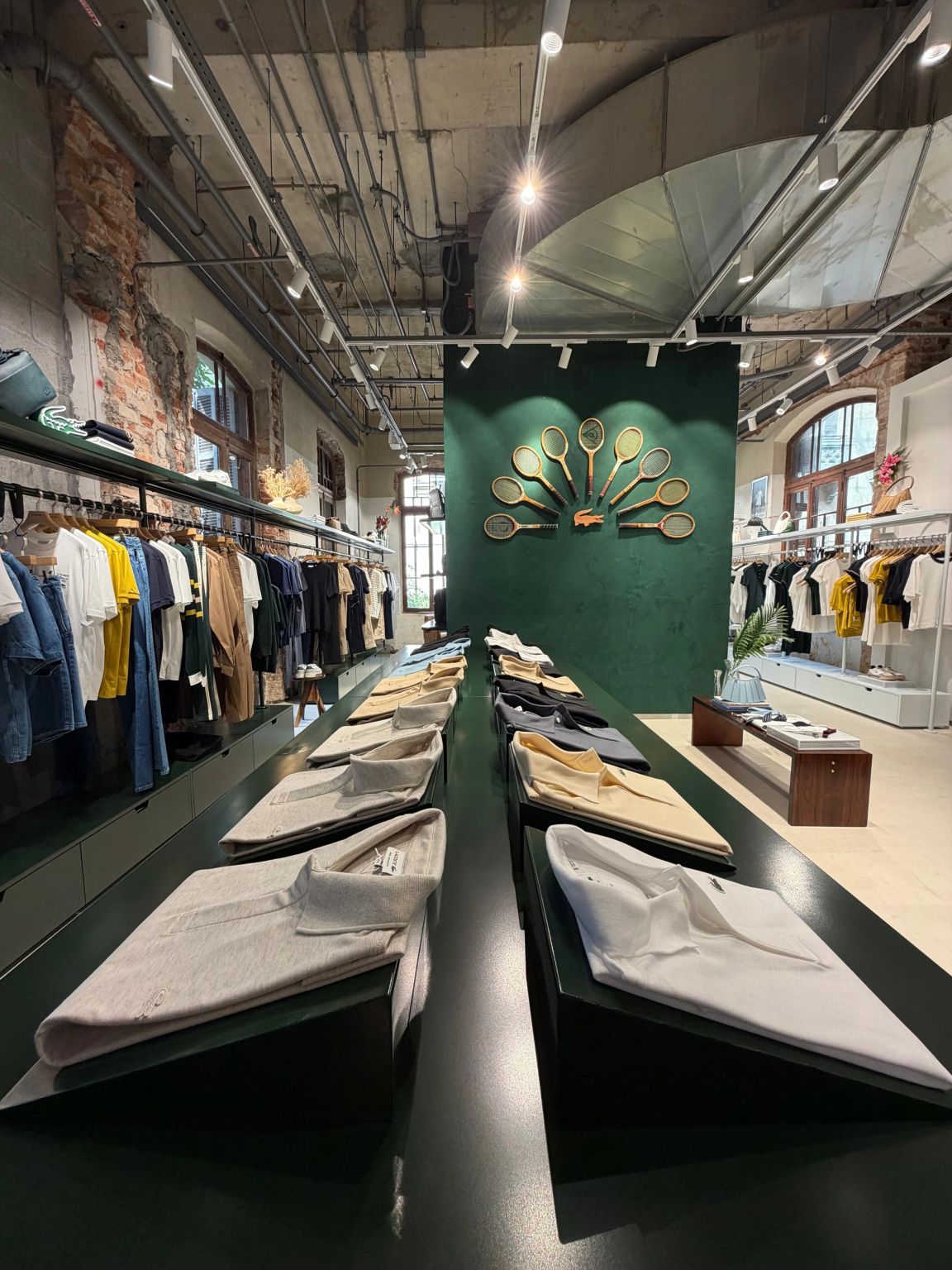 Interior view of the Lacoste store at Mata Lab in São Paulo