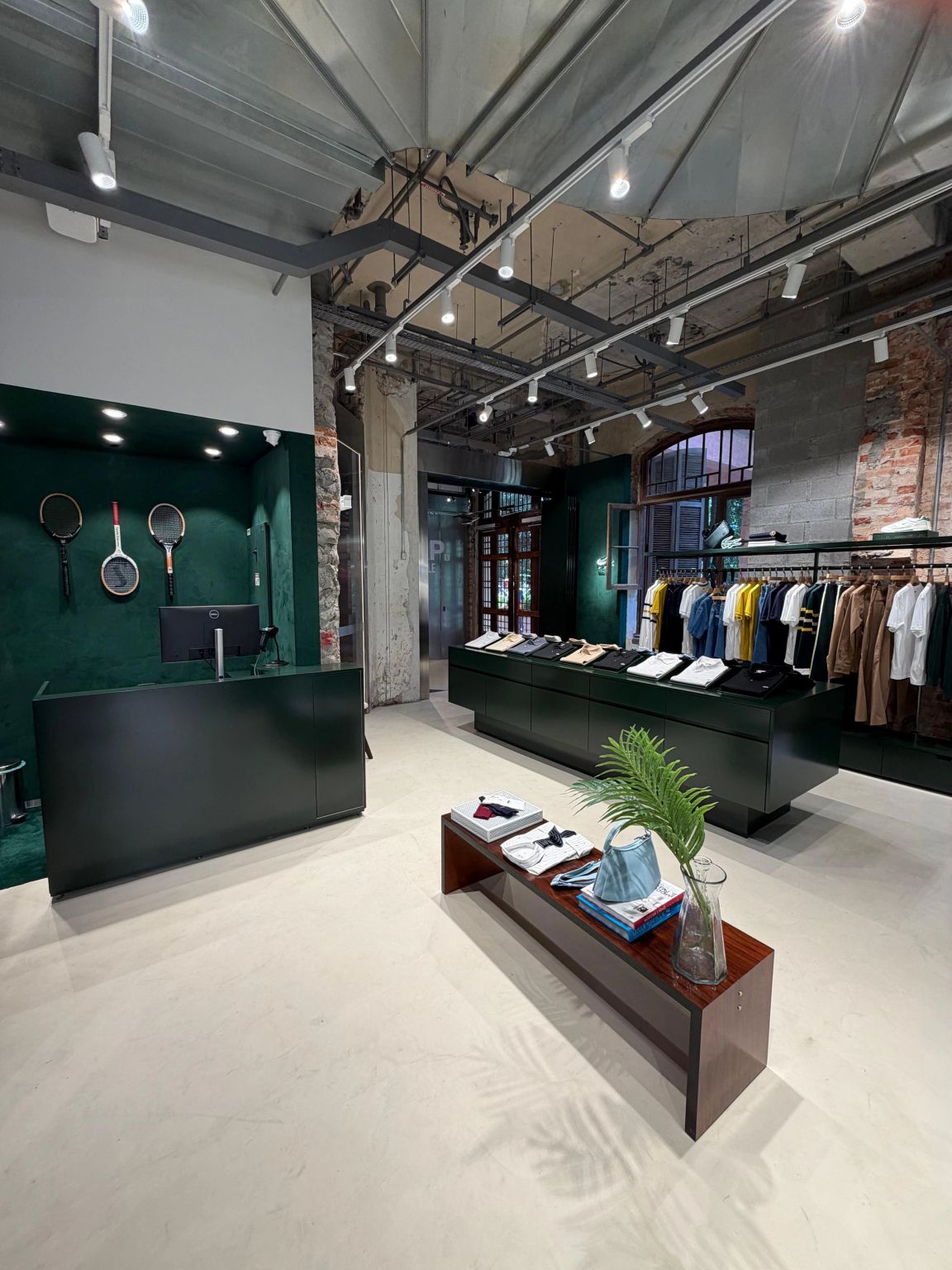 Interior view of the Lacoste store at Mata Lab in São Paulo