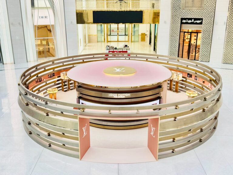 Circular Louis Vuitton fine jewelry pop-up at Place Vendôme Doha