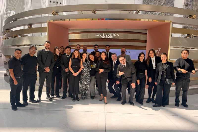 Louis Vuitton team members at the Doha fine jewelry pop-up