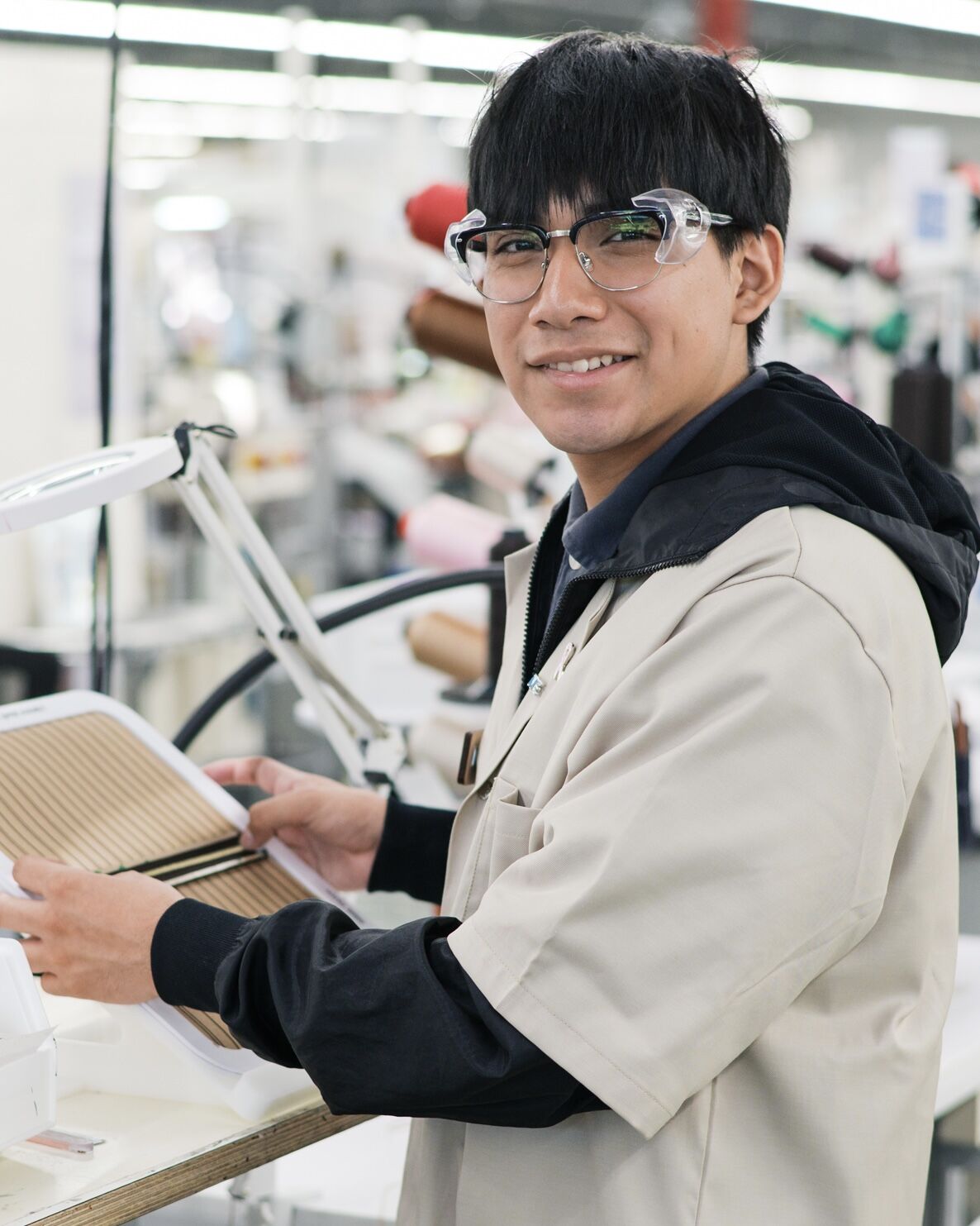 A participant working at Louis Vuitton’s Texas atelier