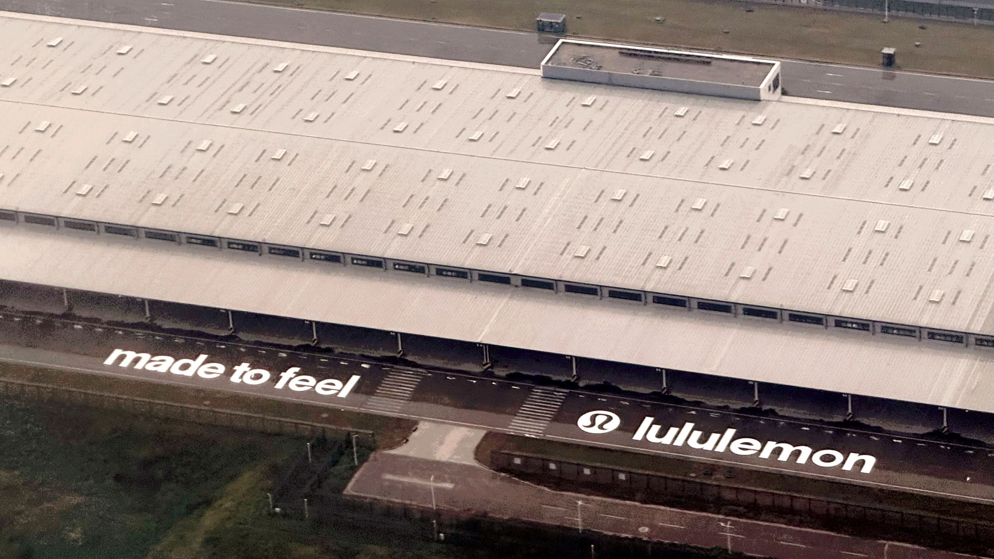 Aerial view of the lululemon distribution centre in Wuhan