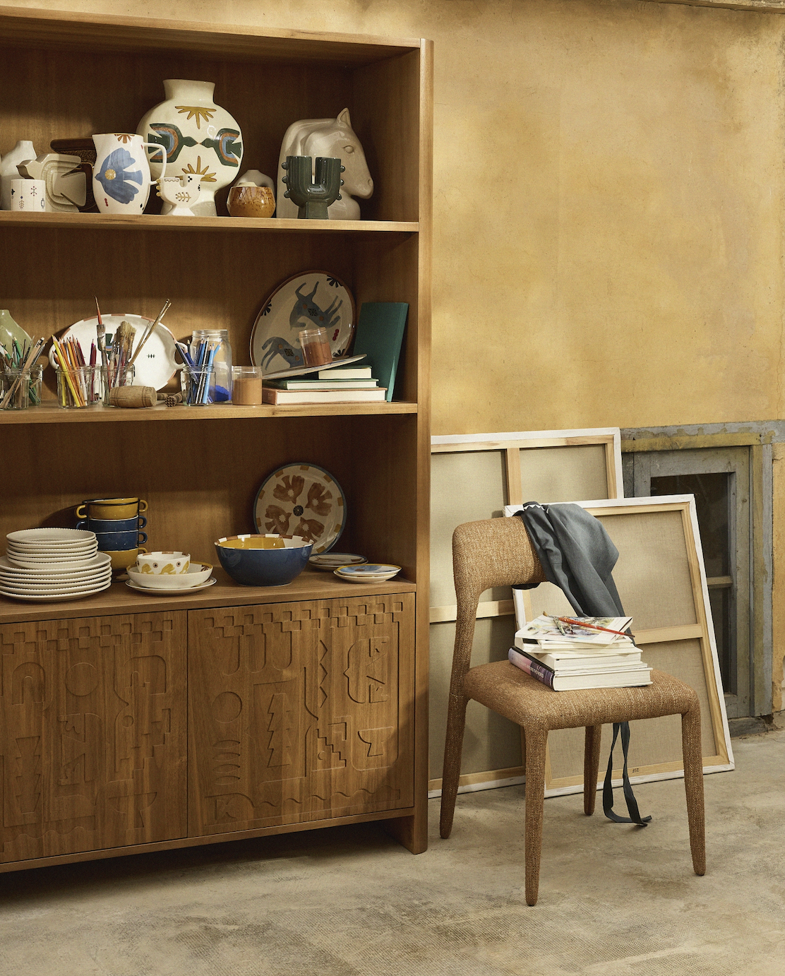Maisons du Monde Autumn Winter 2026 furniture and decorative ceramics in a warmly styled interior
