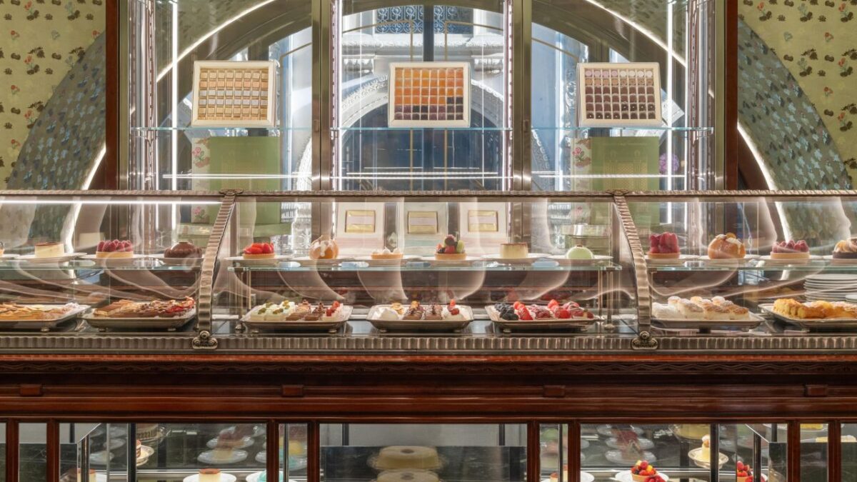 Marchesi 1824 pastry counter inside the Galleria café