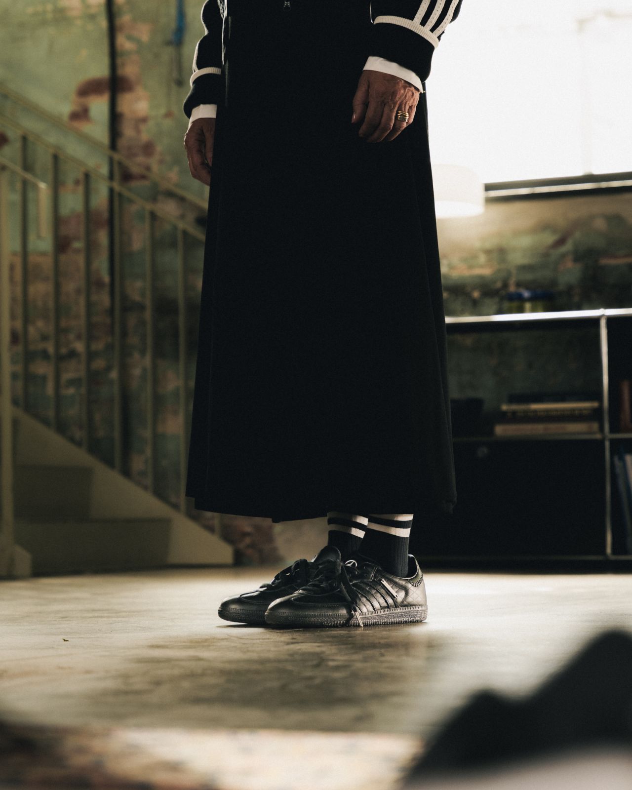 Black Samba shoes in the Mercedes-Benz and adidas campaign