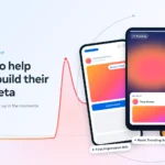 Meta illustration of First Impression Ads, Reels Trending Ads and Ads Super Burst on phone screens