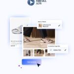 Mirakl Ads Creative Studio illustration with theme selection, image sizing and generated product creative.