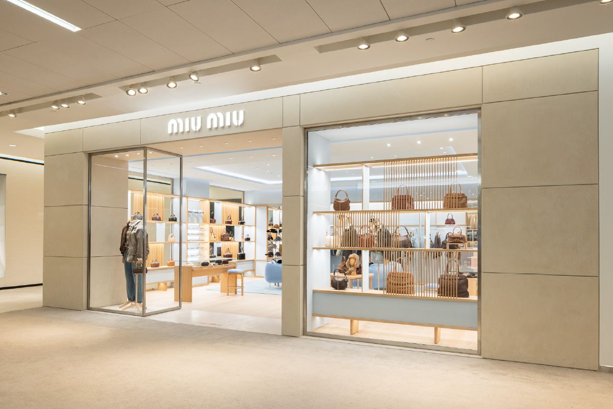 Miu Miu concession windows at Saks Fifth Avenue Boston
