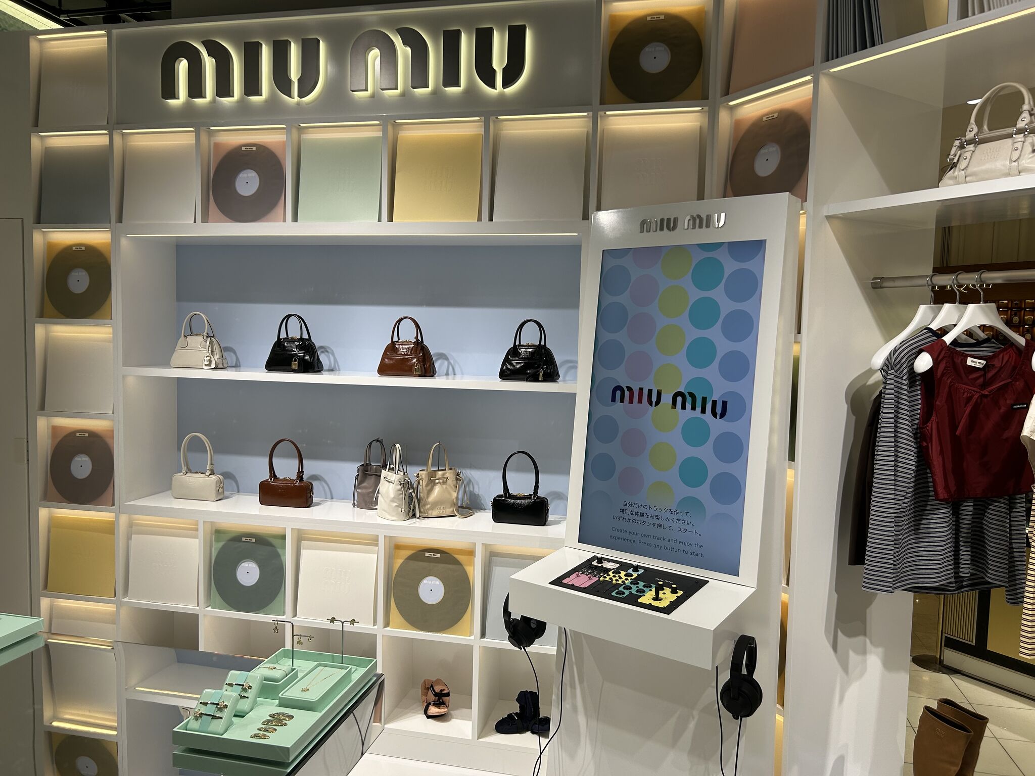 Miu Miu Vinyl Club pop-up with records, fashion and an interactive listening station