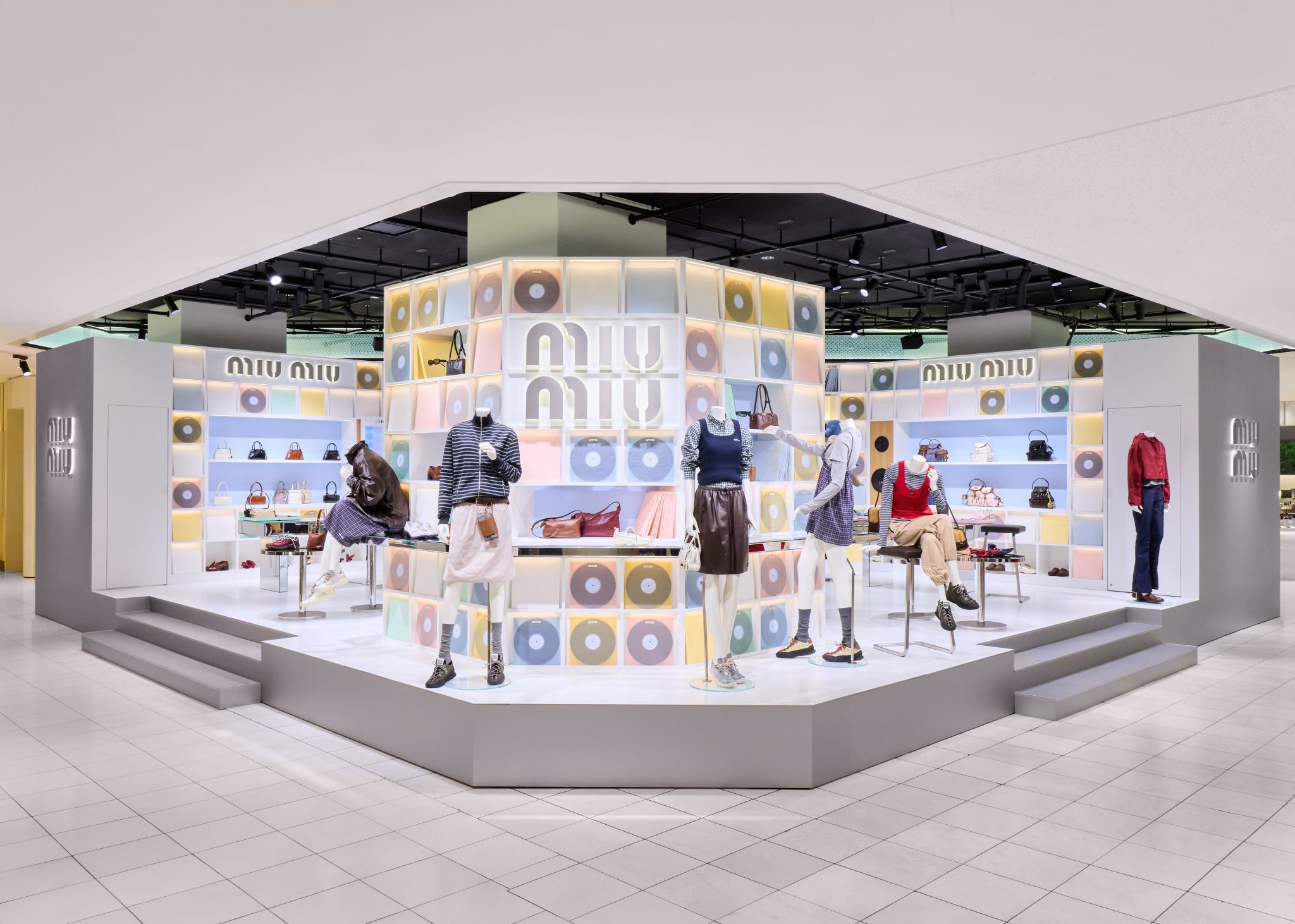 Miu Miu Vinyl Club pop-up with records, fashion and an interactive listening station — view 3