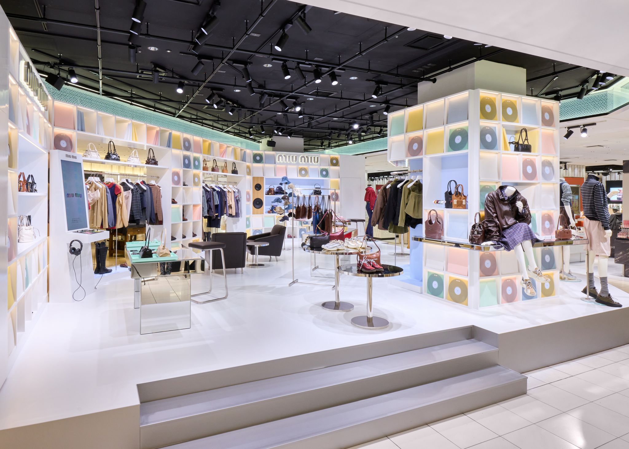 Miu Miu Vinyl Club pop-up with records, fashion and an interactive listening station — view 4