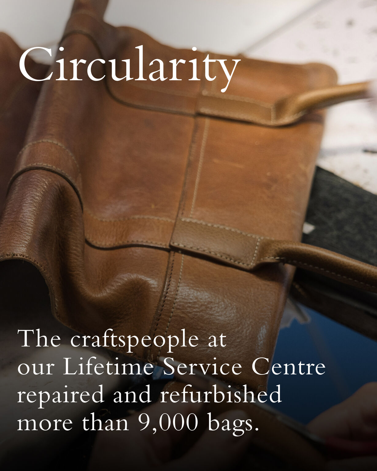 Mulberry Lifetime Service Centre bag repair artwork
