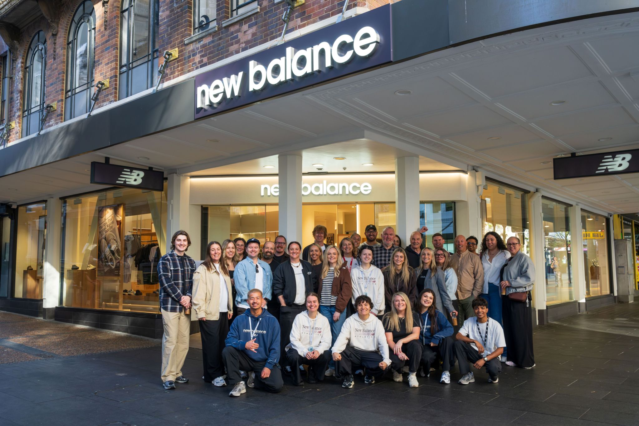 New Balance team outside the Auckland Queen Street flagship