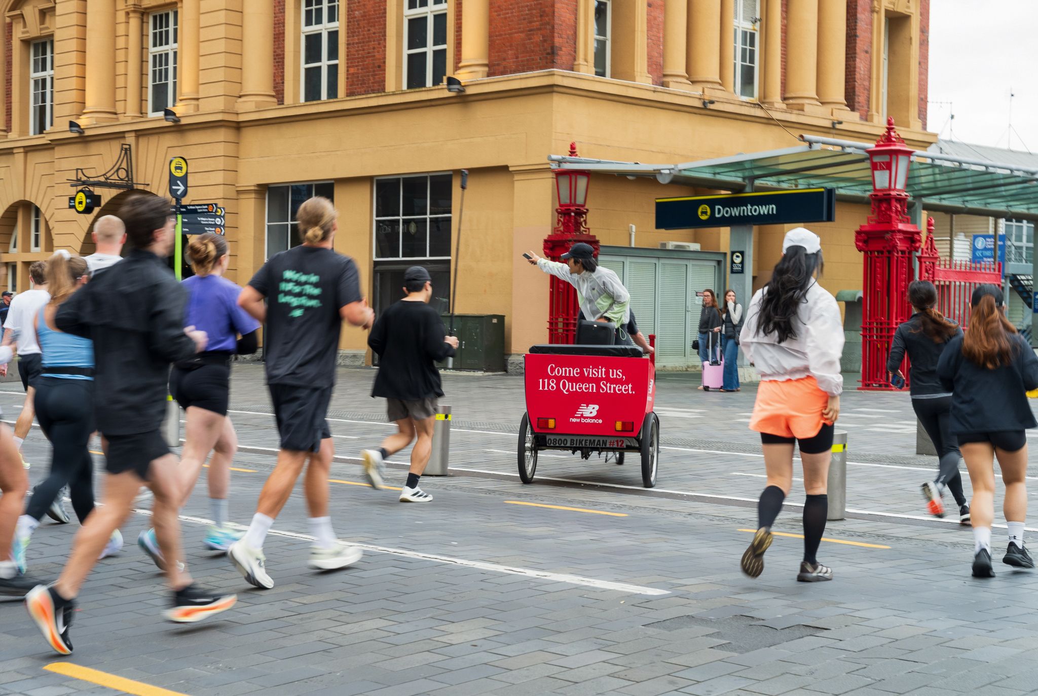 Street-level view of the New Balance Auckland flagship
