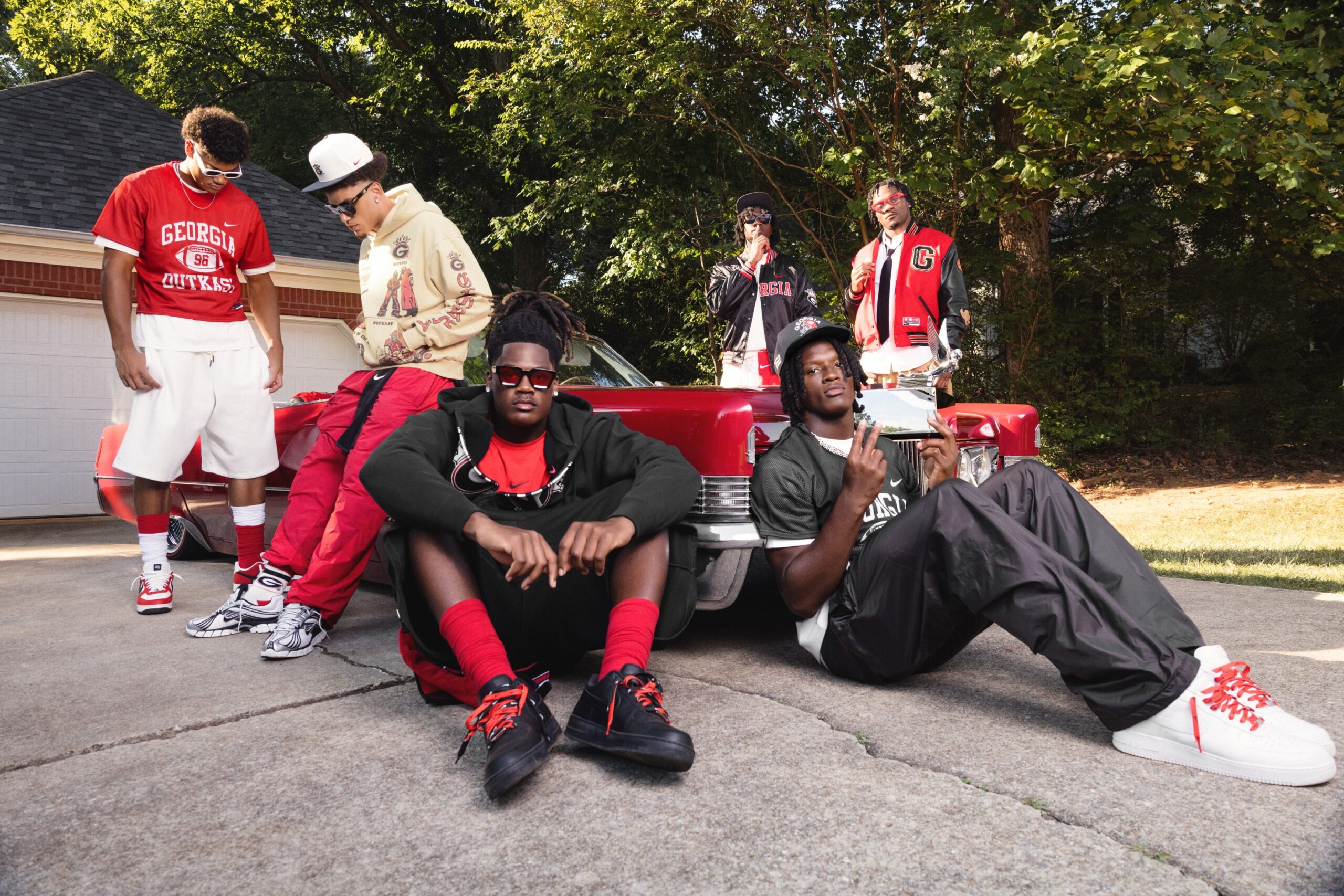 Nike NIL athletes gathered in the Georgia x Outkast campaign