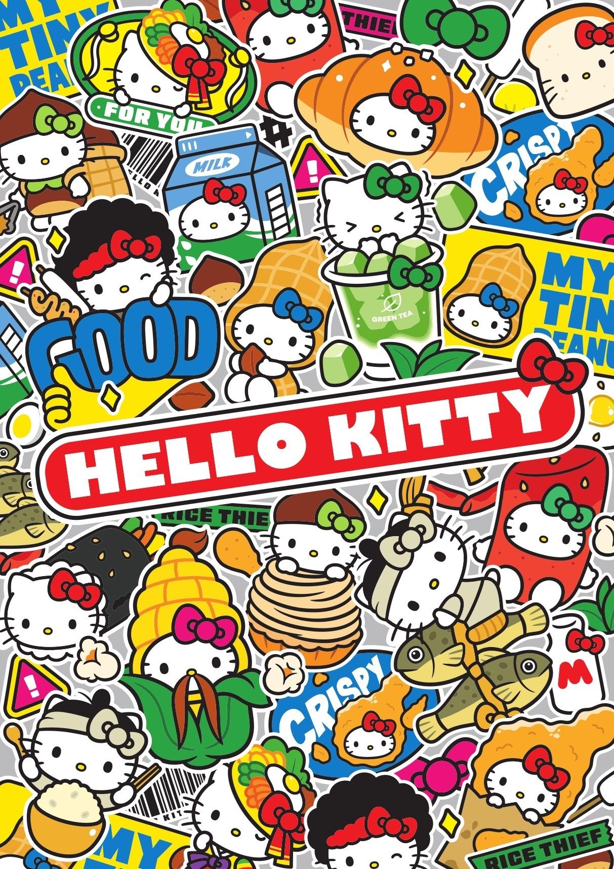 Hello Kitty regional-food character designs for the September Olive Young City Log campaign