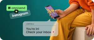 Omnisend illustration of a successful signup confirmation directing a shopper to check their inbox.